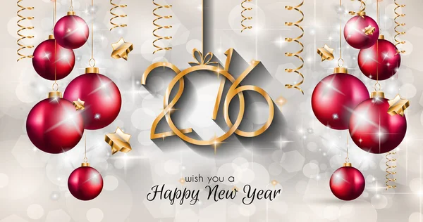 2016 Wesołych Świąt i szczęśliwego nowego roku tło — Wektor stockowy