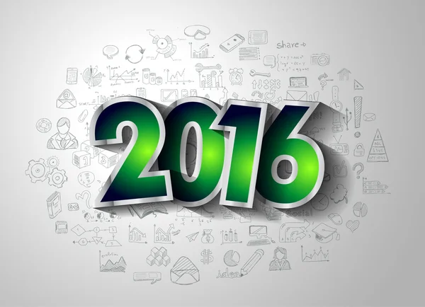 2016 frohes neues Jahr Hintergrund — Stockvektor