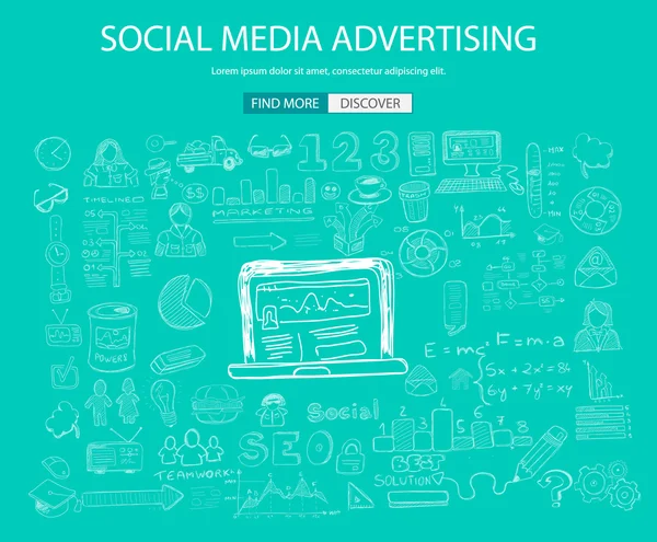 Sociale media reclame concept — Stockvector