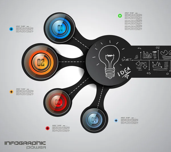 Modello di layout infografico pulito — Vettoriale Stock