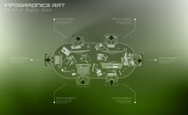 Lavoro di squadra infografico e brainstorming — Vettoriale Stock