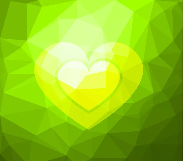 Carte Saint-Valentin avec coeur polygone — Image vectorielle