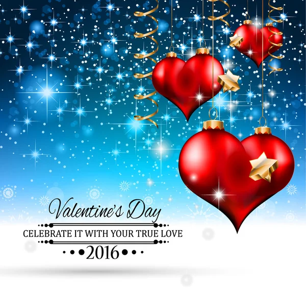 Valentine Day card with hearts — Stock Vector