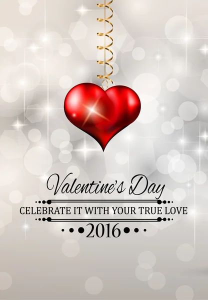 Valentine dag kaart met hart — Stockvector