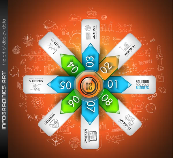 Modelo de Layout de Infográfico Limpo —  Vetores de Stock