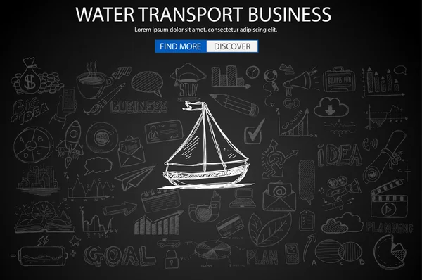 Water Transport Business Concept — 스톡 벡터