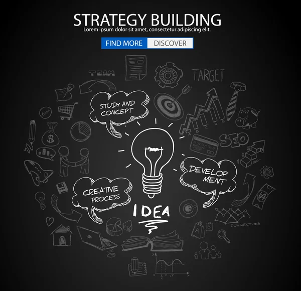 Strategy Building concept — Διανυσματικό Αρχείο