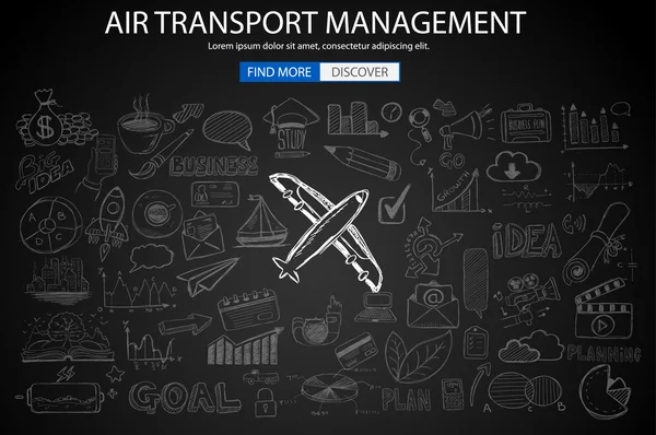 Air Transport Management Concept — Stock Vector