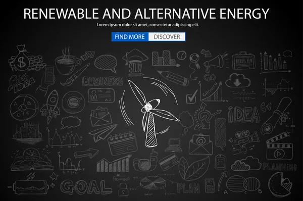 Obnovitelné zdroje energie a alternativní energetické koncepce — Stockový vektor