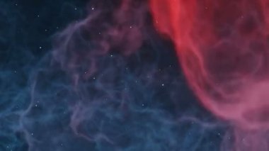Uzay görüntüleri bulutlu nebula ve bir sürü uzay parçacığıyla canlandırılmış arka plan. NASA tarafından döşenmiş elementler. 3B oluşturuldu