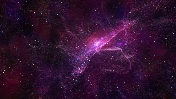 Imágenes Espaciales Fondo Animado Con Nebulosa Nublada Montón Partículas Espaciales — Vídeo de stock