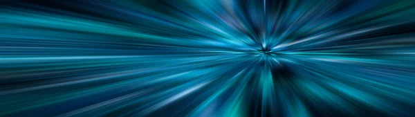 Panoramic Abstract Big Data Speed Colorful Fibers Rays Background Blue — Stock Photo, Image