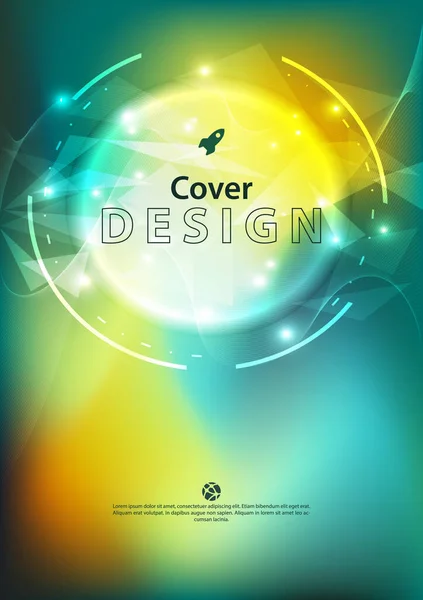 Modernes Farbenfrohes Cover Design Flyer Broschüren Vorlagenvektor Mit Gradientennetz Cyan — Stockvektor