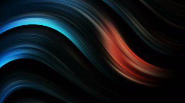 Soyut büyük verilerin görüntüleri, renkli iplikler, metalik mavi renkli ışınların tünel arka planı. 3B Görüntü