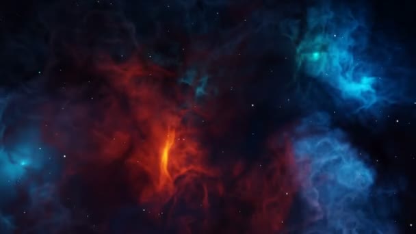 Космический Фон Кадры Красивой Цветной Туманности Звездным Полем Рендеринг — стоковое видео