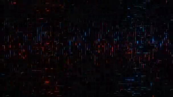 Lignes Lumière Rouge Bleue Déplaçant Rapidement Sur Fond Sombre — Video