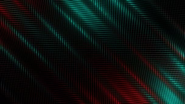 Red Green Lines Ornament Moving Animation — Stock Video