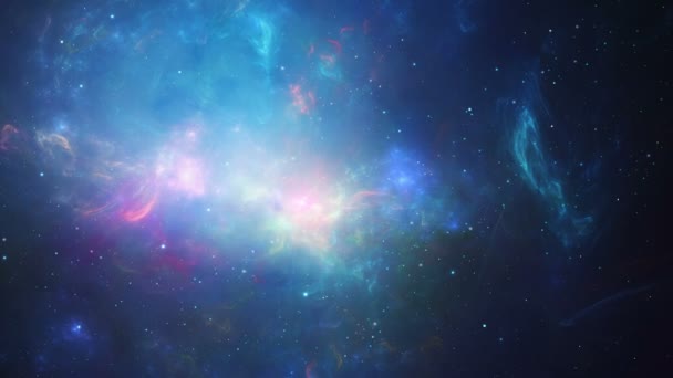 Stelle Brillanti Polvere Colorata Nello Spazio — Video Stock