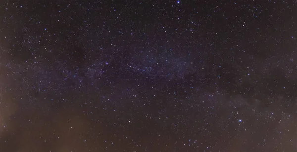 Cielo Notturno Estivo Panoramico Con Lattea Stelle Repubblica Ceca — Foto Stock