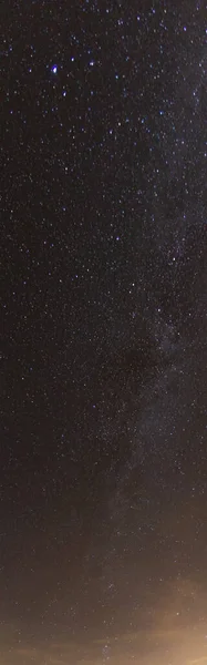 Cielo Notturno Estivo Panoramico Con Lattea Stelle Repubblica Ceca — Foto Stock