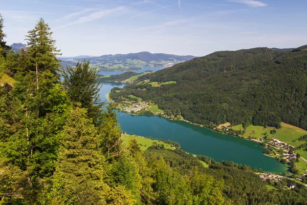 Lago Mondsee Desde Mirador Sankt Gilgen Con Montaña Alp Vista — Foto de Stock