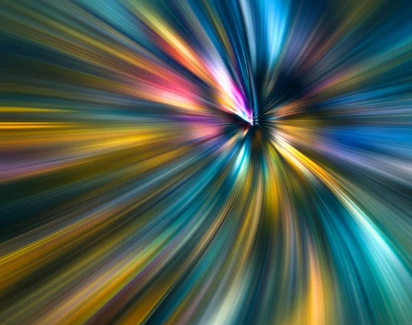 Абстрактні Великі Дані Швидкість Барвисті Волокна Промені Фону Синьо Жовтому — стокове фото