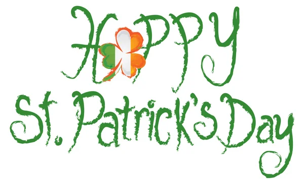 Happy St. Patricks Day Shamrock Grunge Text — стоковый вектор