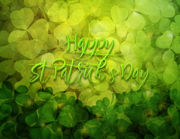 Shamrock hinterlässt Hintergrund Grußkarte Illustration — Stockfoto