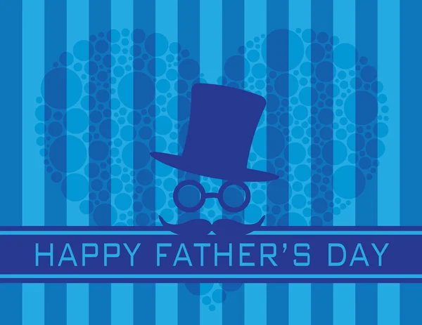 Happy Fathers Day Polka Dot Heart Illustration — Stock Vector