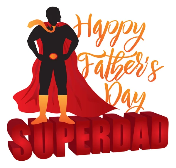 Happy Fathers Day Super Dad Color Illustration — Stock Vector