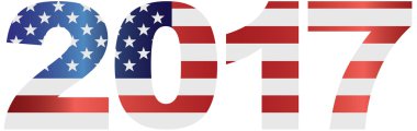 2017 ABD bayrağı numaraları illüstrasyon anahat