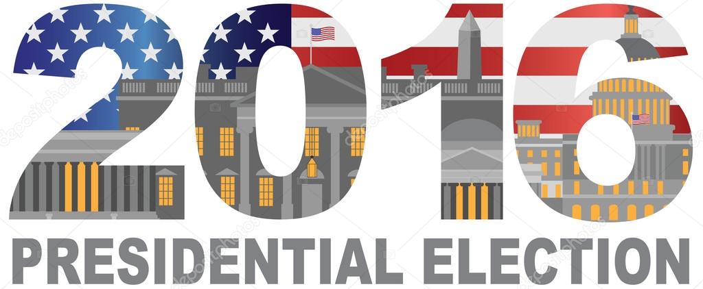 2016 US Presidential Election Outline Illustration