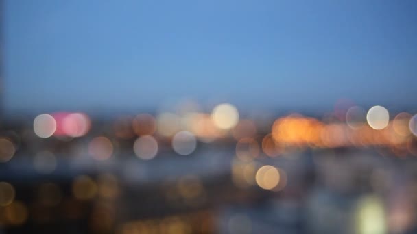 Out of Focus Bokeh Filme de Downtown City de Portland com Peak Hour Freeway Traffic em Oregon 1080p — Vídeo de Stock