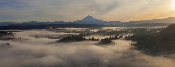 Sunrise over Mount Hood and Sandy River — Stock Photo, Image