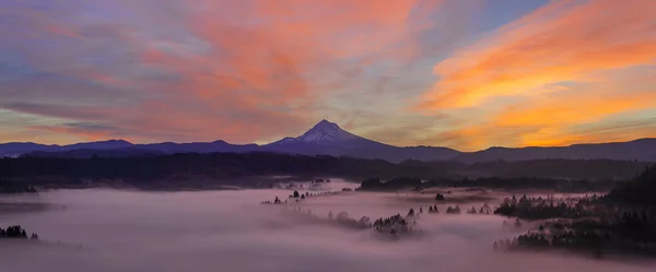 Pre Sunrise Over Mount Hood Panorama — Stock Photo, Image