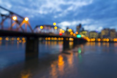 Köprü'den, Portland Downtown arka plan bulanık