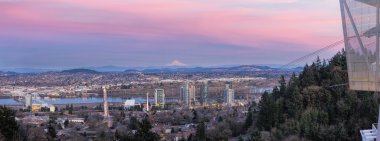 Gün batımı Panorama Portland Güney liman bölgesinde
