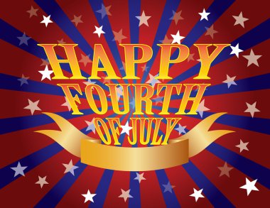 4th of July Red White and Blue Stars and Banner Vector Illustration vector 4th of July Red White and Blue Stars and Banner Vector Illustration vector