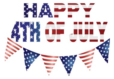 Happy 4th of July with Flags Vector Illustration vector Happy 4th of July with Flags Vector Illustration vector
