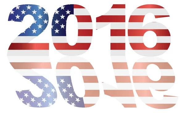2016 Usa vlag getallen overzicht vectorillustratie — Stockvector