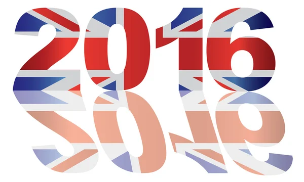 2016 Union jack Flag Numbers Outline Illustrazione vettoriale — Vettoriale Stock