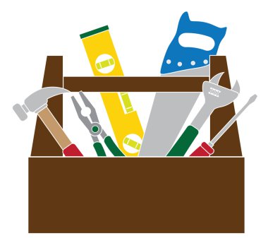 Toolbox with Construction Tools Color Vector Illustration clipart