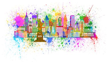 New York Skyline boya sıçramak şekil