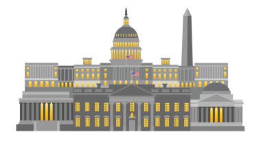 Washington Dc anıtlar ve simge vektör çizim