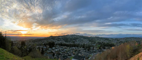 Západ slunce nad Happy Valley Oregon Panorama — Stock fotografie
