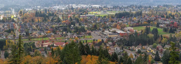 Glückliches Tal-Wohngebiet im Herbstpanorama — Stockfoto