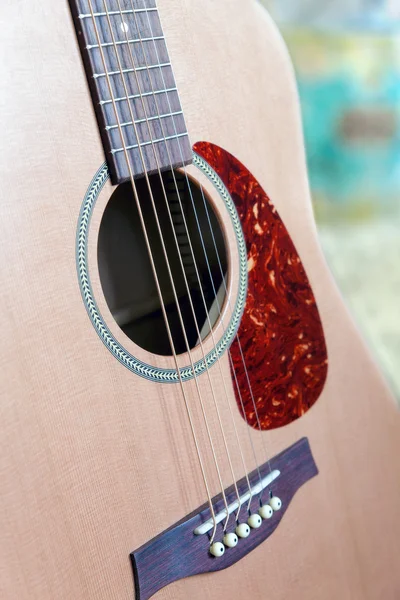 Closeup akustická kytara — Stock fotografie