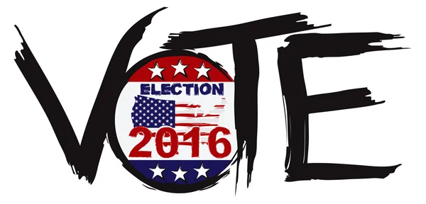 Omröstning 2016 valet bläck borste Illustration — Stock vektor
