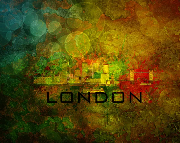 London City Skyline on Grunge Background Illustration — Stock Photo, Image