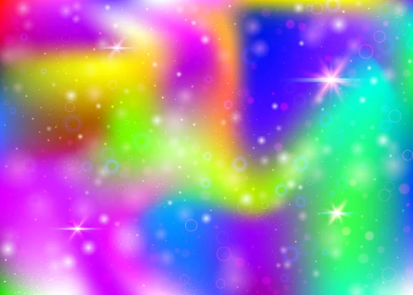 Einhorn Hintergrund mit Rainbow Mesh. — Stockvektor